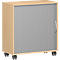 Armoire à rideau coulissant transversal mobile Alicante, l. 800 x P 400 x H 791 mm, coloris hêtre