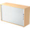 Armoire à rideau coulissant ULM, 2 HC, rideaux argentés, l. 1200 x P 400 x H 748 mm, coloris érable