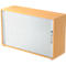 Armoire à rideau coulissant ULM, 2 HC, rideaux argentés, l. 1200 x P 400 x H 748 mm, coloris hêtre