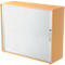 Armoire à rideau coulissant ULM, 3 HC, rideaux argentés, l. 1200 x P 400 x H 1100 mm, coloris hêtre