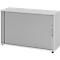 Armoire à rideau transversal Breno, 2 HC, verrouillable, empilable, L 1200 x P 400 x H 748 mm, panneau de particules, gris clair