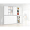 Armoire à rideaux, en 2 parties, 6 HC, l. 1350 x P 450 x H 2300 mm, blanc