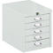 Armoire à tiroirs avec verrouillage central, 5 tiroirs, 330 mm de hauteur, gris clair
