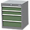 Armoire à tiroirs Bedrunka+Hirth, 2 x tiroirs larges &amp; 2 x tiroirs étroits, verrouillable, jusqu'à 1200 kg, L 530 x P 500 x H 619 mm, tôle d'acier