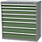 Armoire à tiroirs Bedrunka+Hirth, 8 tiroirs, verrouillable, jusqu'à 1200 kg, L 980 x P 500 x H 1019 mm, tôle d'acier