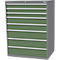 Armoire à tiroirs Bedrunka+Hirth, 8 tiroirs, verrouillable, jusqu'à 1500 kg, L 1005 x P 736 x H 1319 mm, tôle d'acier