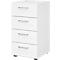 Armoire à tiroirs Breno, 4 tiroirs, poignées métalliques, L 400 x P 420 x H 748 mm, blanc/blanc