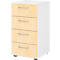 Armoire à tiroirs Breno, 4 tiroirs, poignées métalliques, L 400 x P 420 x H 748 mm, blanc/érable