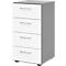Armoire à tiroirs Breno, 4 tiroirs, poignées métalliques, L 400 x P 420 x H 748 mm, graphite/blanc