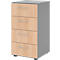 Armoire à tiroirs Breno, 4 tiroirs, poignées métalliques, L 400 x P 420 x H 748 mm, graphite/chêne