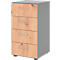 Armoire à tiroirs Breno, 4 tiroirs, poignées métalliques, L 400 x P 420 x H 748 mm, graphite/chêne rouvre