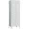 Armoire à vêtements, 2 portes, L 600 x H 1800 mm, pieds inclus, serrure à loquet rotatif, gris clair
