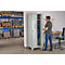 Armoire à vêtements, 2 portes, L 600 x H 1800 mm, pieds inclus, serrure à loquet rotatif, gris clair