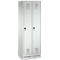 Armoire à vêtements Evolo S 3000, avec socle, 2 compartiments, serrure tournante de sécurité, gris clair RAL 7035/gris clair RAL 7035