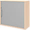Armoire à volet BARI, 4 étagères, s'ouvre depuis la droite, serrure et cloison médiane, l. 1200 x P 430 x H 1117 mm, coloris érable