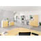 Armoire combinée Breno, 6OH, élément d'armoire et d'étagère, verrouillable, L 800 x P 420 x H 2156 mm, panneau de particules, blanc/érable