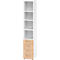 Armoire combinée Breno, avec 4 tiroirs &amp; élément d'étagère, 6 HC, L 400 x P 420 x H 2156 mm, panneau de particules, blanc/chêne
