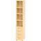 Armoire combinée Breno, avec 4 tiroirs &amp; élément d'étagère, 6 HC, L 400 x P 420 x H 2156 mm, panneau de particules, érable/érable
