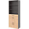 Armoire combinée Home Office TEMPIO, en bois, 2 portes, 2 tiroirs, 6 HC, L 800 x P 340 x H 2130 mm, anthracite/chêne nickory