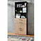 Armoire combinée Home Office TEMPIO, en bois, 2 portes, 2 tiroirs, 6 HC, L 800 x P 340 x H 2130 mm, anthracite/chêne nickory