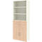 Armoire combinée Home Office TEMPIO, en bois, 2 portes, 2 tiroirs, 6 HC, L 800 x P 340 x H 2130 mm, blanc/béton