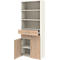 Armoire combinée Home Office TEMPIO, en bois, 2 portes, 2 tiroirs, 6 HC, L 800 x P 340 x H 2130 mm, blanc/béton