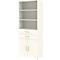 Armoire combinée Home Office TEMPIO, en bois, 2 portes, 2 tiroirs, 6 HC, L 800 x P 340 x H 2130 mm, blanc/blanc
