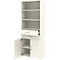 Armoire combinée Home Office TEMPIO, en bois, 2 portes, 2 tiroirs, 6 HC, L 800 x P 340 x H 2130 mm, blanc/blanc