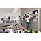 Armoire combinée Home Office TEMPIO, en bois, 2 portes, 2 tiroirs, 6 HC, L 800 x P 340 x H 2130 mm, blanc/blanc