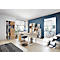 Armoire combinée LIONI - bois - l. 850 x P 400 x H 1200 mm - blanc et décor chêne navarra