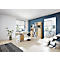 Armoire combinée LIONI - bois - l. 850 x P 400 x H 1200 mm - blanc et décor chêne navarra