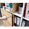 Armoire combinée LIONI - bois - l. 850 x P 400 x H 1200 mm - blanc et décor chêne navarra