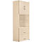 Armoire combinée PALENQUE, 6 HC, portes en bois, tiroir à dossiers suspendus, l. 800 x P 420 x H 2160 mm, érable