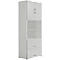 Armoire combinée PALENQUE, 6 HC, portes en bois, tiroir à dossiers suspendus, l. 800 x P 420 x H 2160 mm, gris clair