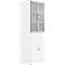 Armoire combinée PALENQUE, 6 OH, portes en bois/verre, L 800 x P 420 x H 2160 mm, blanc