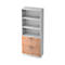 Armoire combinée TARVIS, 5 HC, 2 étagères + 2 tiroirs à DS verrouillables, l. 800 x P 420 x H 2004 mm, blanc/décor noyer
