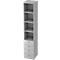 Armoire combinée TOPAS LINE, 6 hauteurs de classeurs, étagères + 4 tiroirs, gris clair/gris clair