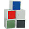 Armoire cube en métal verrouillable, 380 mm, corps gris, porte bleu clair RAL 5012
