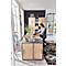 Armoire d'appoint TEMPIO, en bois, 2 portes coulissantes, 2 OH, L 800 x P 430 x H 740 mm, blanc/blanc