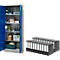 Armoire d'atelier avec portes battantes - en métal - l. 800 x P 400 x H 1935 mm + 20 classeurs à levier gratuits - format A4 - dos 80 mm - notre marque Schäfer Shop Pure 