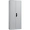 Armoire d'atelier - l. 700 x P 300 x H 1690 mm - 9 étagères - sans bacs - avec portes - alu blanc