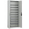 Armoire d'atelier - l. 700 x P 300 x H 1690 mm - 9 étagères - sans bacs - avec portes - gris clair