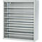 Armoire d'atelier - l. 700 x P 300 x H 830 mm - 6 étagères - sans bacs - sans portes - gris clair