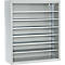 Armoire d'atelier - l. 700 x P 300 x H 830 mm - 6 étagères - sans bacs - sans portes - gris clair