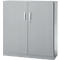 Armoire de bureau, 3OH, verrouillable, avec portes en applique, L 1200 mm, alu blanc