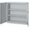 Armoire de bureau, 3OH, verrouillable, avec portes en applique, L 1200 mm, alu blanc