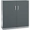Armoire de bureau, 3OH, verrouillable, avec portes en applique, L 1200 mm, gris basalte/alu blanc
