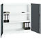 Armoire de bureau, 3OH, verrouillable, avec portes en applique, L 1200 mm, gris basalte/blanc trafic