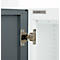 Armoire de bureau, 3OH, verrouillable, avec portes en applique, L 1200 mm, gris basalte/blanc trafic
