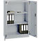 Armoire de bureau, 3OH, verrouillable, avec portes en applique, L 800 mm, alu blanc